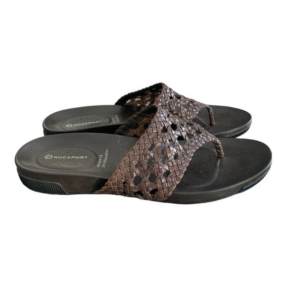 Rockport adiPRENE by Adidas Brown Thong Sandal Sz 8.5 - Picture 3 of 4